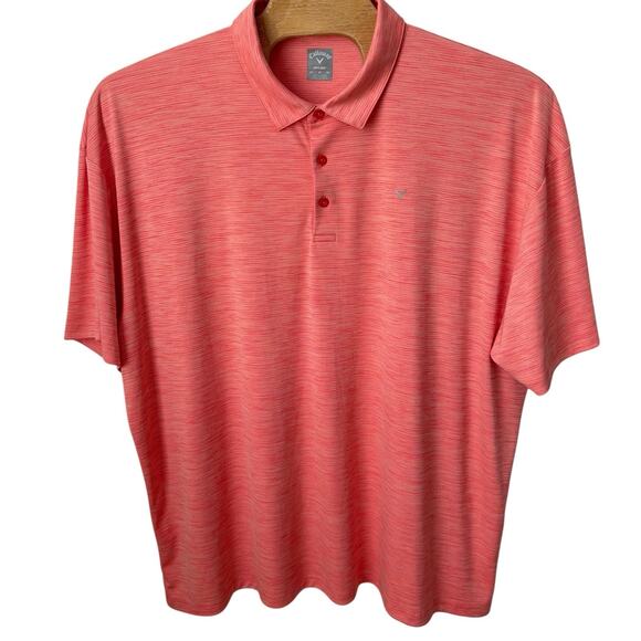 Callaway Golf Polo Shirt Men's Size 4X Orange Short Sleeve Opti-Dri Activewear - Picture 2 of 5